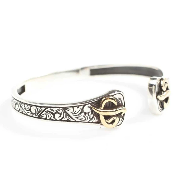 925 Ayar Gümüş Elif Vav Harfli Erkek Bilekliği - Resim 3