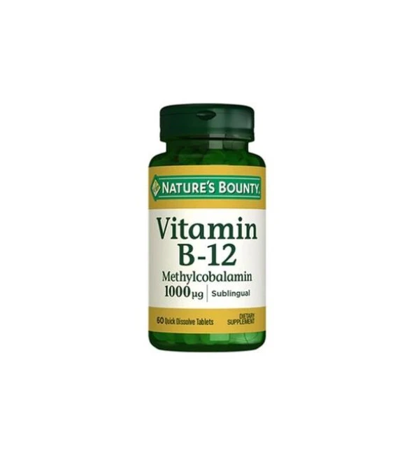 Nature's Bounty Vitamin B12 Methylcobalamin 1000 mcg 60 Dilaltı Tablet