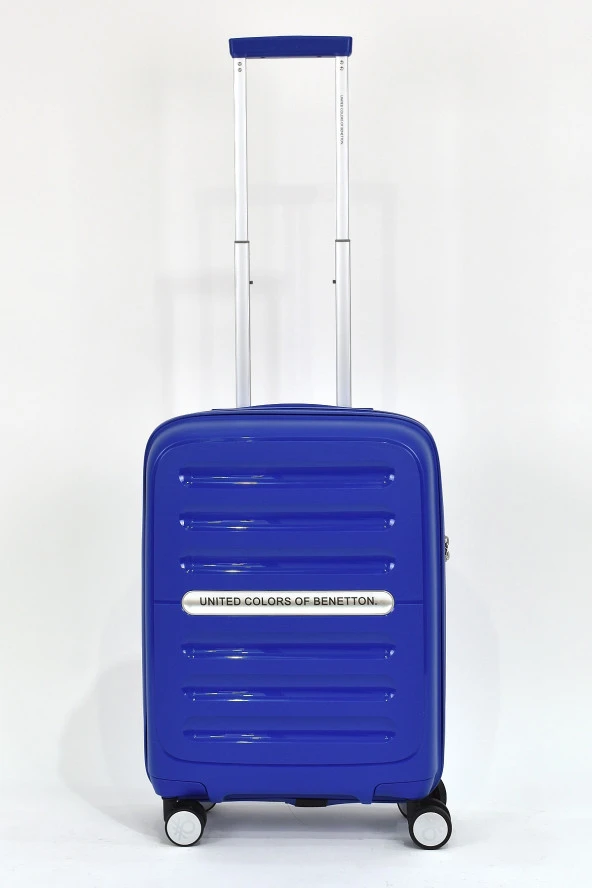 United Colors Of Benetton Kırılmaz Polipropilen 2'li Valiz Seti Orta Boy - Kabin Boy Mavi BNT1000 - Resim 4