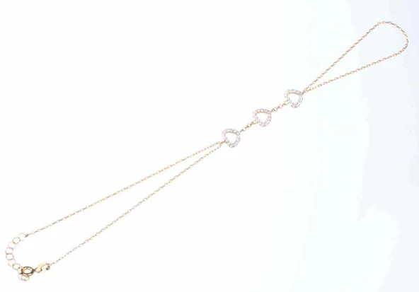 925 Ayar Gümüş Kalp Modeli Şahmeran Bileklik, Sarı ürün görseli