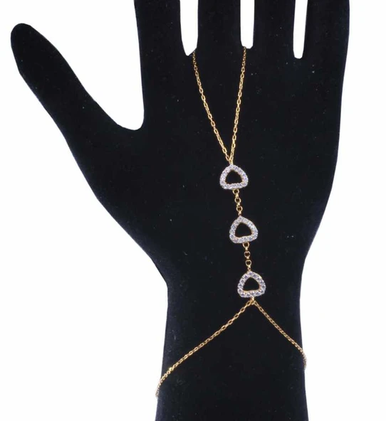 925 Ayar Gümüş Kalp Modeli Şahmeran Bileklik, Sarı - Resim 7