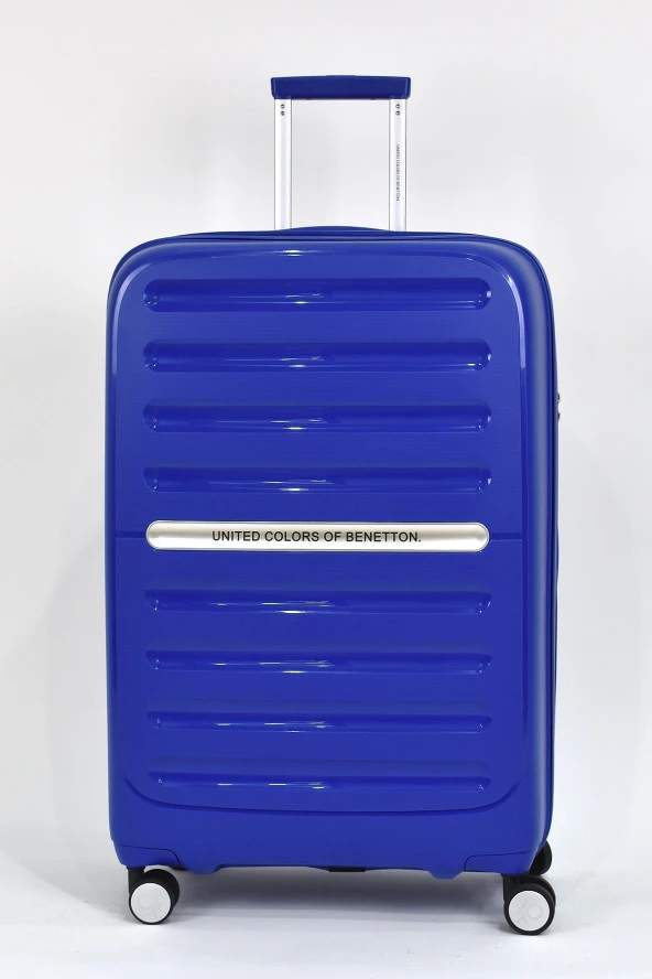 United Colors Of Benetton Kırılmaz Polipropilen 2'li Valiz Seti Büyük Boy - Orta Boy Mavi BNT1000 - Resim 2