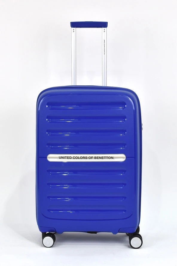 United Colors Of Benetton Kırılmaz Polipropilen 2'li Valiz Seti Büyük Boy - Orta Boy Mavi BNT1000 - Resim 4