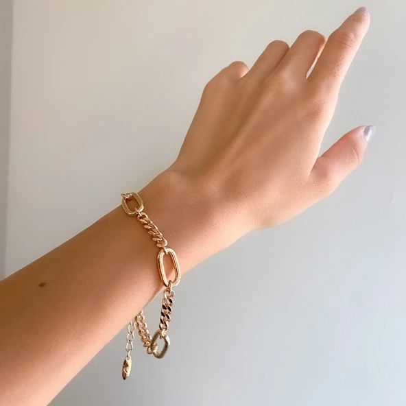 316L Çelik Zincir Rose Bileklik BLK-897 - Resim 3