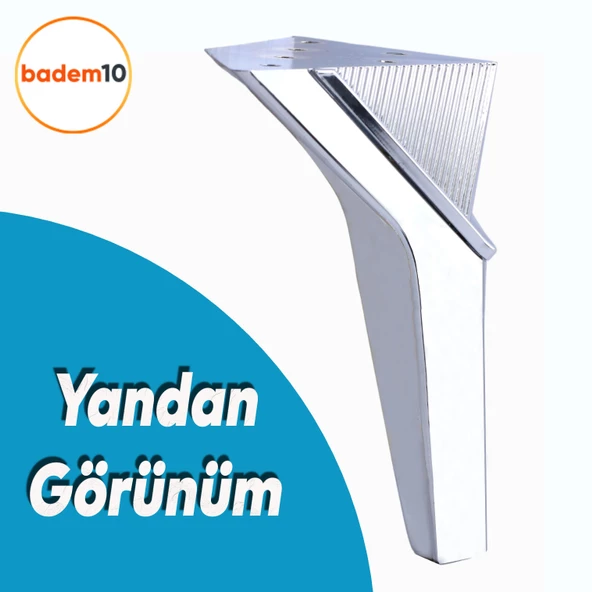 Empoli Lüks Mobilya Oturma Yükseltici Kanepe Sehpa TV Ünite Koltuk Ayağı Baza Ayakları Krom 16 cm - Resim 3