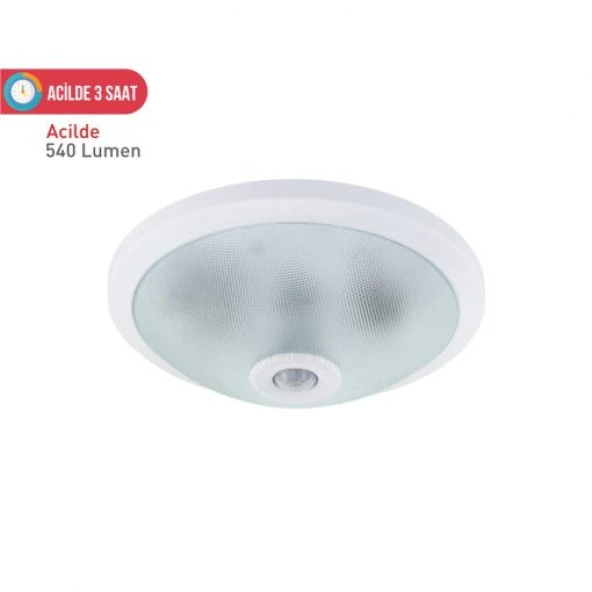 Bafra Acil Kitli 18W Slim Ledli Sensörlü Armatür Beyaz Işık Bfr120 MTE0329