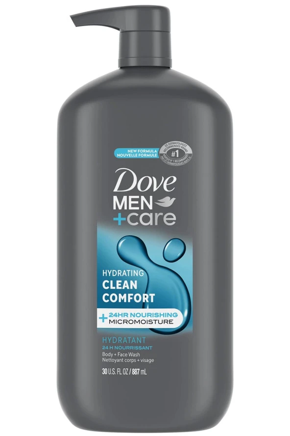 Dove Men Hydrating Clean Comfort Vücut + Yüz Yıkama 887ML