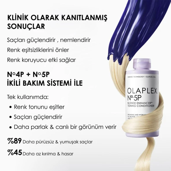Olaplex No 5P Blonde Enhancer Toning Conditioner Renk Koruyucu & Bağ Güçlendirici Mor Saç Bakım Kremi 250 ml - 2