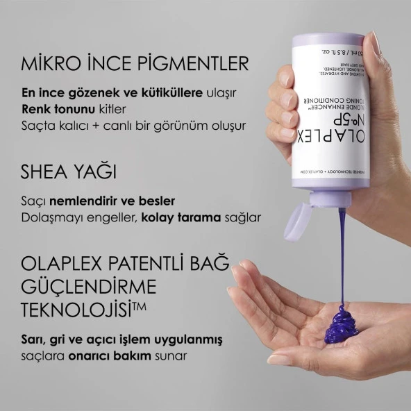 Olaplex No 5P Blonde Enhancer Toning Conditioner Renk Koruyucu & Bağ Güçlendirici Mor Saç Bakım Kremi 250 ml - 3