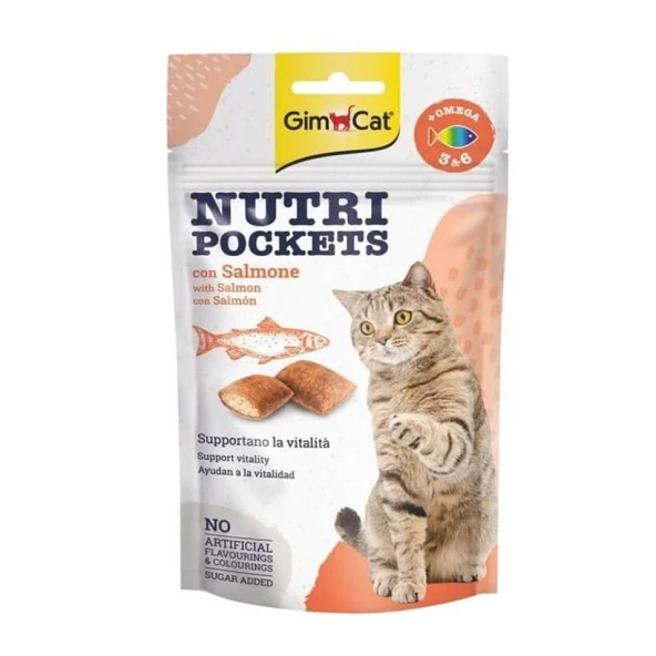 Gimcat Nutripockets Kedi Ödülü Kedi Somon Balıklı 60 Gr