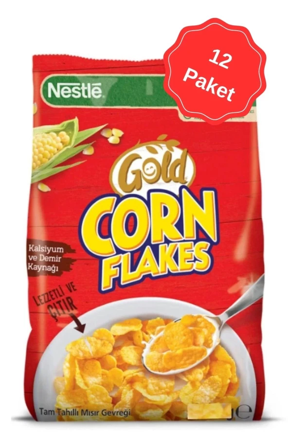 Nestle Gold Corn Flakes Mısır Gevreği 400G x 12 Paket