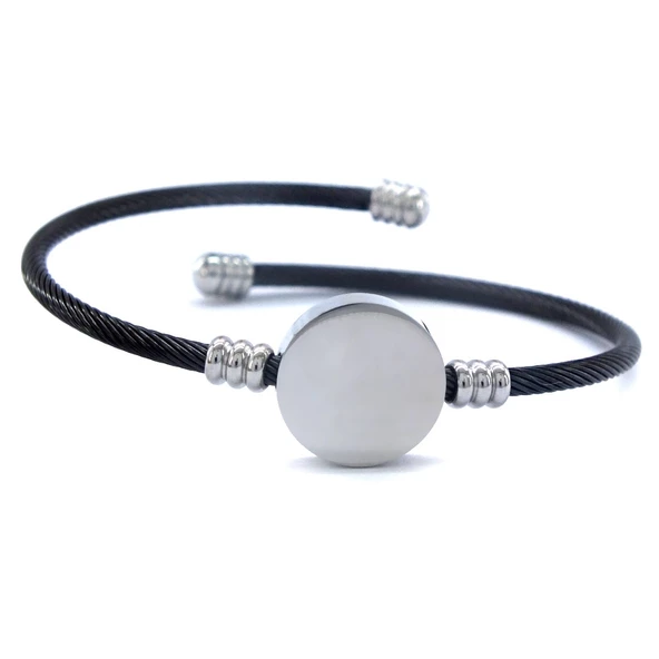 316L Çelik Siyah Erkek Bileklik EBLK-360 ürün görseli