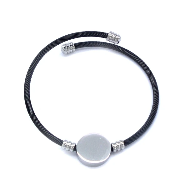 316L Çelik Siyah Erkek Bileklik EBLK-360 - Resim 6