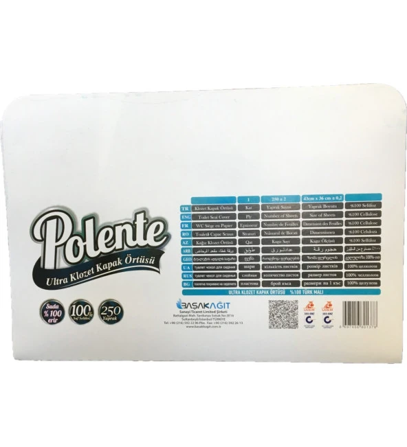 Polente Klozet Kapak Örtüsü 250'li x 20 1 Koli - 3