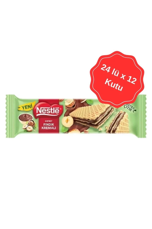 Nestle Fındık Kremalı Kaplamasız Gofret 21G (24Lü x 12 Kutu)