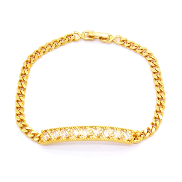 Su Yolu Bileklik Altın Kaplama Zincir Model BLK-737 - Resim 2