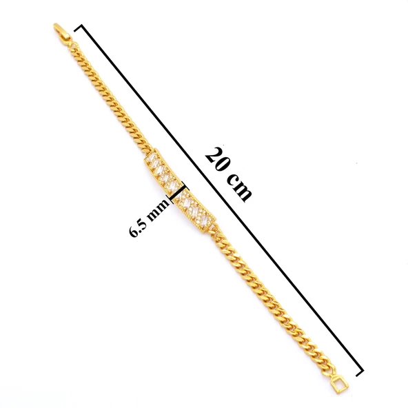 Su Yolu Bileklik Altın Kaplama Zincir Model BLK-737 - Resim 6