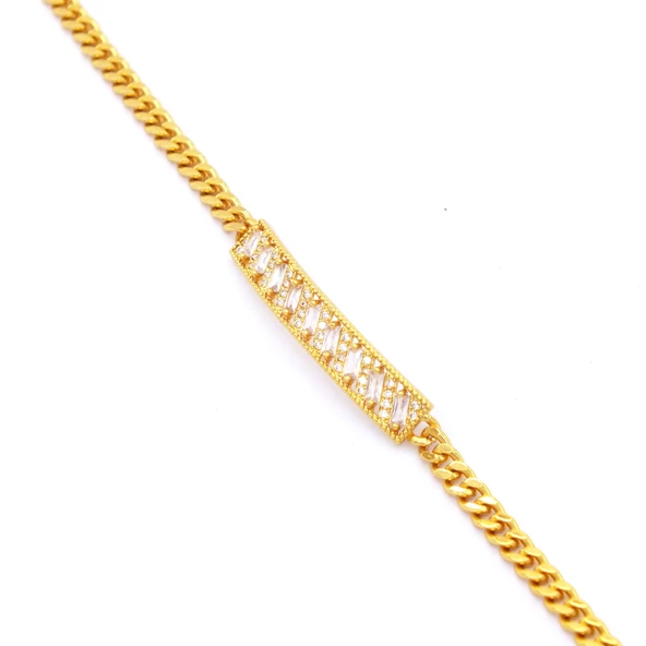 Su Yolu Bileklik Altın Kaplama Zincir Model BLK-737 - Resim 4