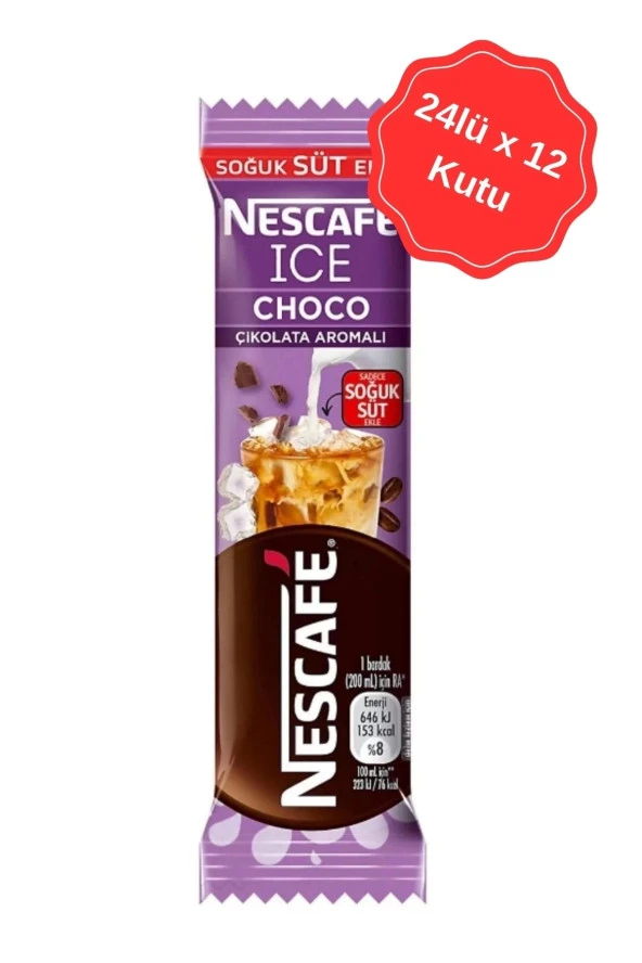 Nescafe 3ü 1 Arada Ice Choco Çözünür Kahve 10.5G (24Lü x 12 Kutu)
