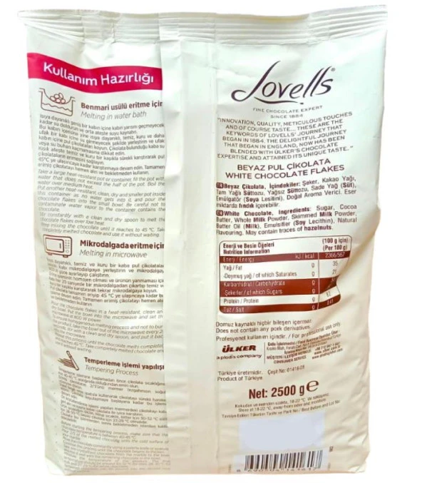 LOVELLS BEYAZ PUL ÇİKOLATA (2,5KG) - 3