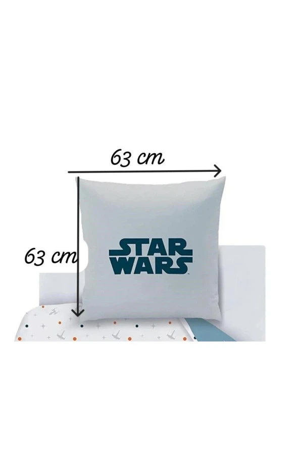 Çift Taraflı Star Wars Baskılı %100 Pamuk Dekoratif Yastık Kılıfı 1 Adet 63x63 Cm 63 x 63