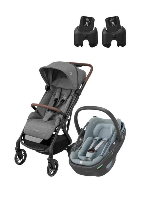 Maxi-Cosi Soho-Coral 360 Modüler Ana Kucaklı Ultra Kompakt  Seyahat Sistem Bebek Arabası Essential Grey