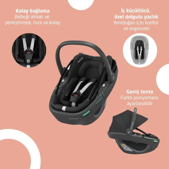 Maxi-Cosi Soho-Coral 360 Modüler Ana Kucaklı Ultra Kompakt  Seyahat Sistem Bebek Arabası Essential Green - 10