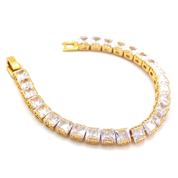 Su Yolu Bileklik Çelik Altın Kaplama Baget Taşlı BLK-953 - Resim 2