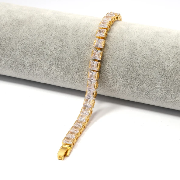 Su Yolu Bileklik Çelik Altın Kaplama Baget Taşlı BLK-953 ürün görseli