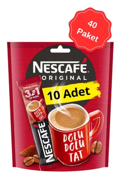 Nescafe 3ü 1Arada Orjinal Kahve 17.5G (10 Lu X 40 Paket)