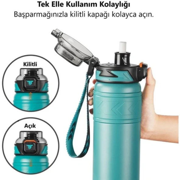 Tkk Çelik Termos 900 Ml T2025 Turkuaz - 4