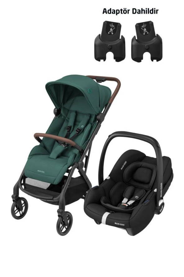 Maxi-Cosi Soho-Cabriofix İ-Size Ana Kucaklı Ultra Kompakt Seyahat Sistem Bebek Arabası Green-Black