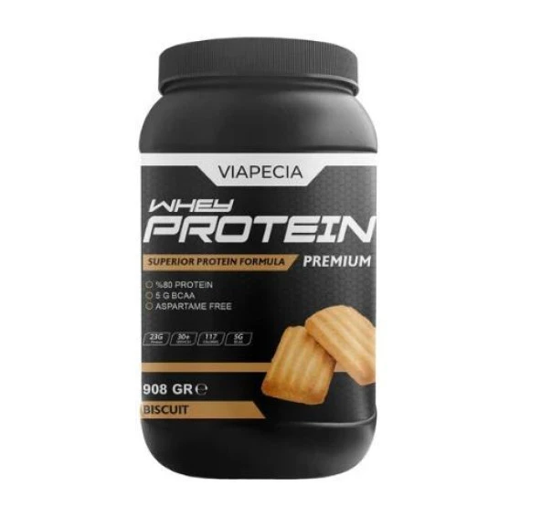 Viapecia Whey Protein Biskuvi Aromalı Bol Proteinli 908 Gr Premium - Viapecia Pro Menmax HEDİYE