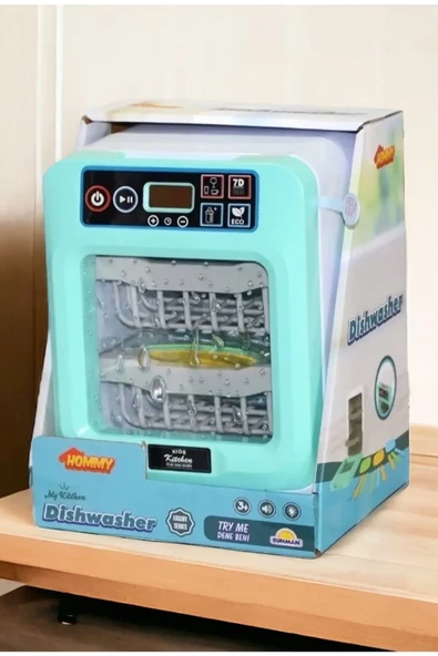 Miniklerin En Yeni Tutkusu: Sesli ve Işıklı Yeşil Bulaşık Makinesi - 3