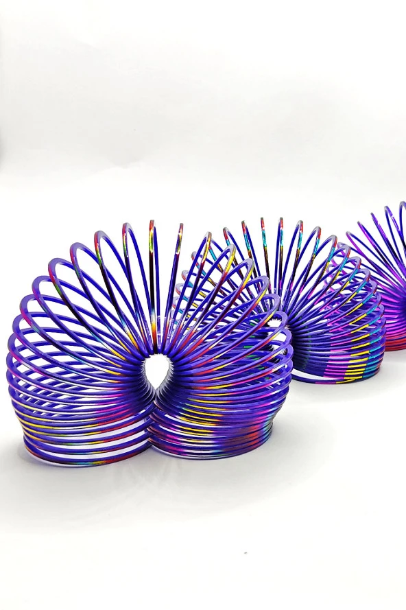 Metalik Renkli Stres Yayı Desenli Oyuncak Stres Yayı - 5 cm çapında - 2 Adet - Resim 4