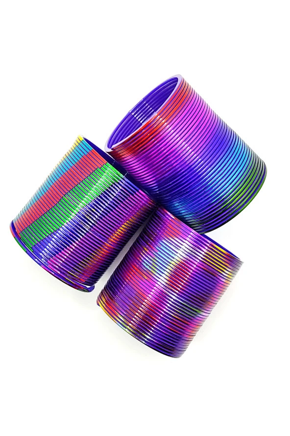 Metalik Renkli Stres Yayı Desenli Oyuncak Stres Yayı - 5 cm çapında - 2 Adet - Resim 6