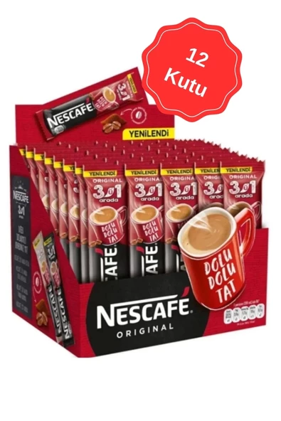 Nescafe 3ü 1Arada Orjinal Tek İçimlik Kahve 17.5G (48 Li x 12 Kutu)