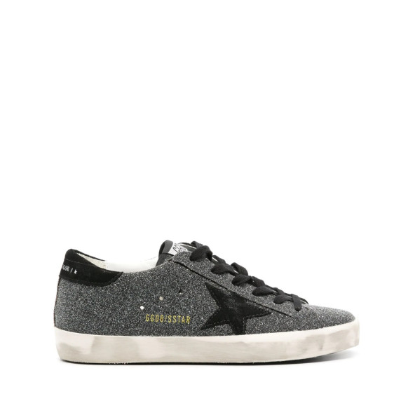 Golden Goose Super-Star in black Swarovski crystals with black suede star