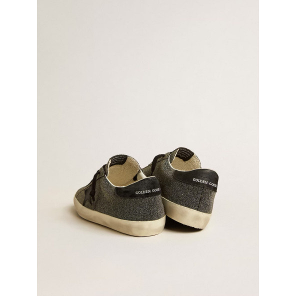 Golden Goose Super-Star in black Swarovski crystals with black suede star - 4