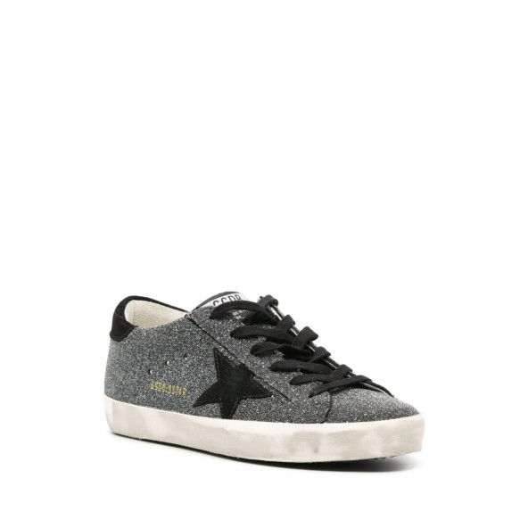 Golden Goose Super-Star in black Swarovski crystals with black suede star - 5
