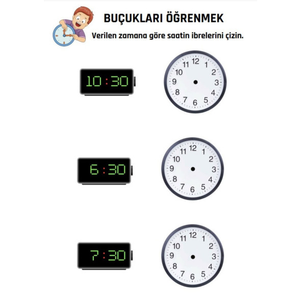 Saatleri Öğreniyorum YAZ-SİL Kitabı (YAZ-SİL Kalem Hediyeli) - 4