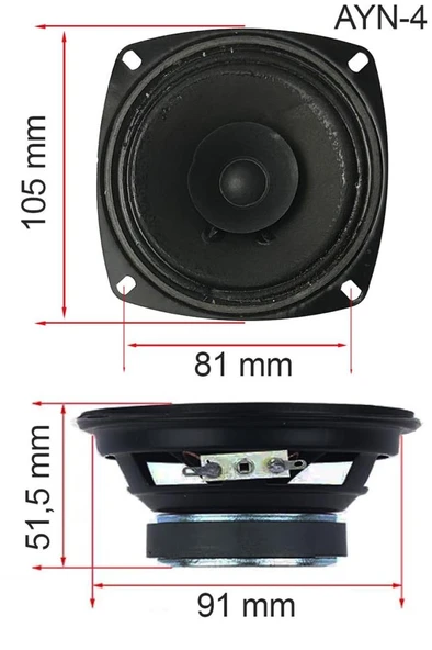 Lastvoice AYN-4 Full Kağıt 40 Watt 8 Ohm 10 cm 4 İnç Hoparlör (Adet) - Resim 2