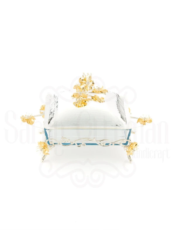 LOTUS ÇİÇEK KARE BORCAM GÜMÜŞ - 2