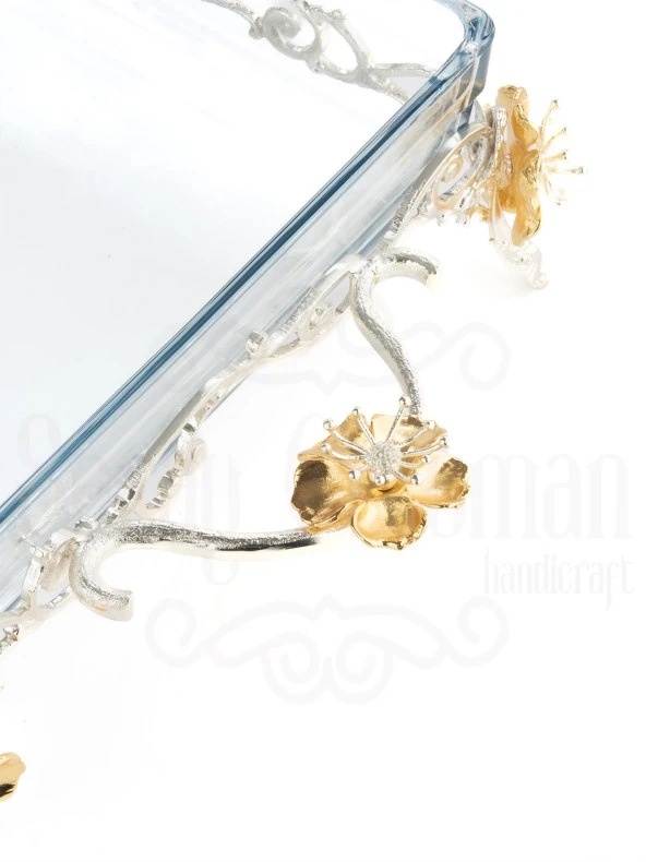 LOTUS ÇİÇEK KARE BORCAM GÜMÜŞ - 6