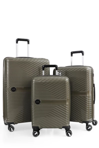 CCS LONDON 3 LÜ Kırılmaz Yeşil Valiz Set - 1