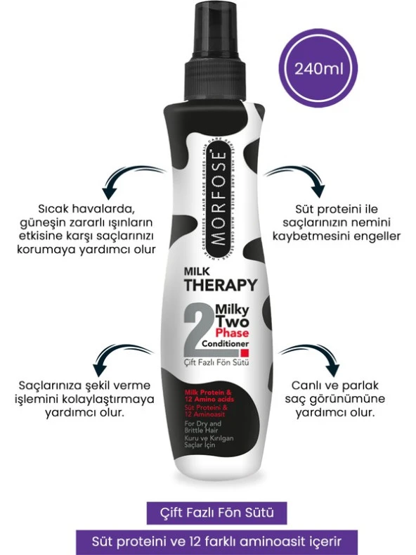 Morfose Milk Therapy Çift Fazlı Fön Sütü 240ML - 2