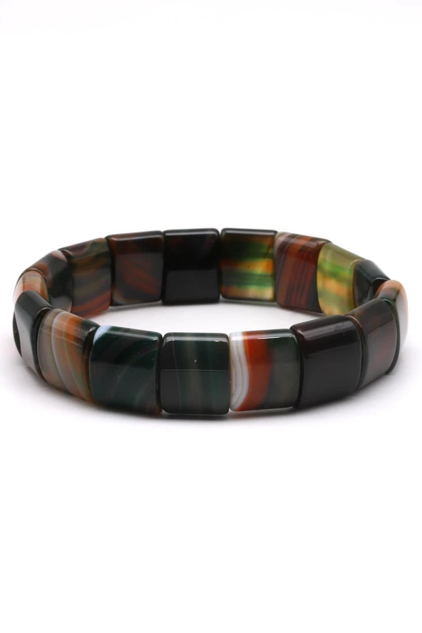 Madagaskar Akik Doğal Taş Bileklik 12 x 14 mm Özel Kesim - Resim 2