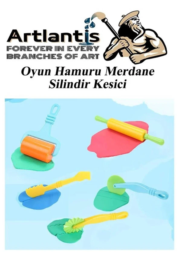 Oyun Hamuru 4 Renk Play-Doh Oyuncak Merdane Silindir Kesici Şekiller Kalıp Enjektör Seti 1 Paket Okul Öncesi Kreş Anasınıfı Etkinlik - 4