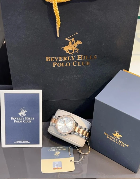 Beverly Hills Polo Gold Çelik Kasa&Kordon Kararma Renk Atmaz Kadın Kol Saati+Bileklik 3385C.120 - Resim 4