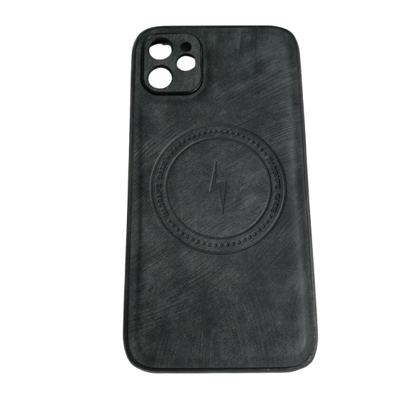 İphone 11 Uyumlu Alfa Desenli Magsafe Kablosuz Şarj Özellikli Kılıf Modeli SİYAH - 2